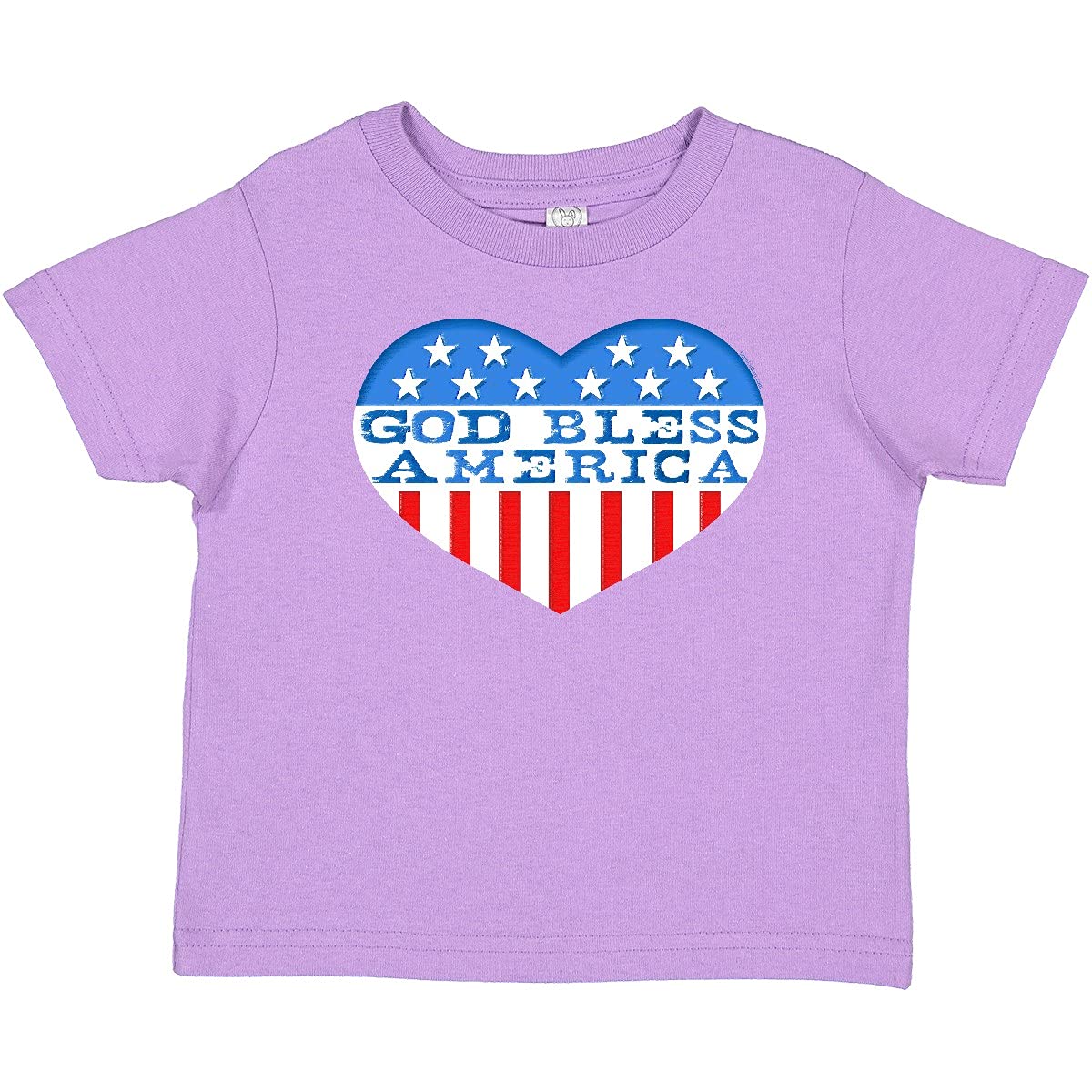 Inktastic God Bless America Heart Baby T-Shirt - Patriotic Baby Onesie for 4th of July, Memorial Day & Independence Day Celebrations