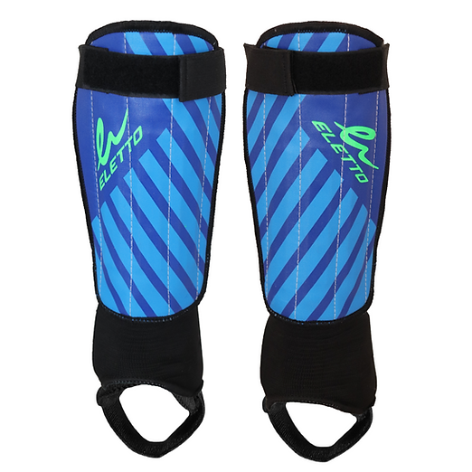 Eletto Victory VI Soft Shell Soccer Shin Guards - Azure, Royal, Neon Green Colors - Perfect for Youth & Adult Players in Training & Matches