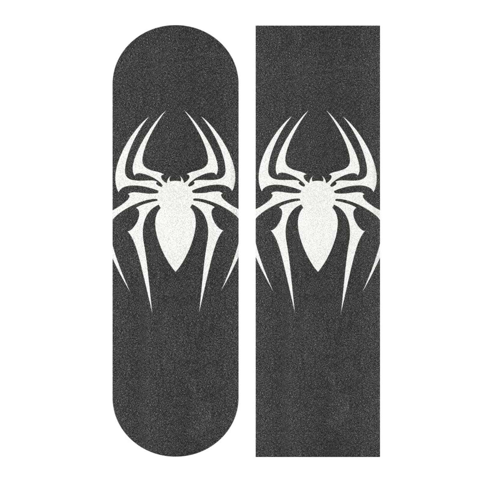White Spider Non-Slip Skateboard Grip Tape 33x9 Inch - Durable Scooter & Longboard Grip Sheet, Sandpaper for Rollerboard - Perfect for Skateboarding, Scootering, and Longboarding