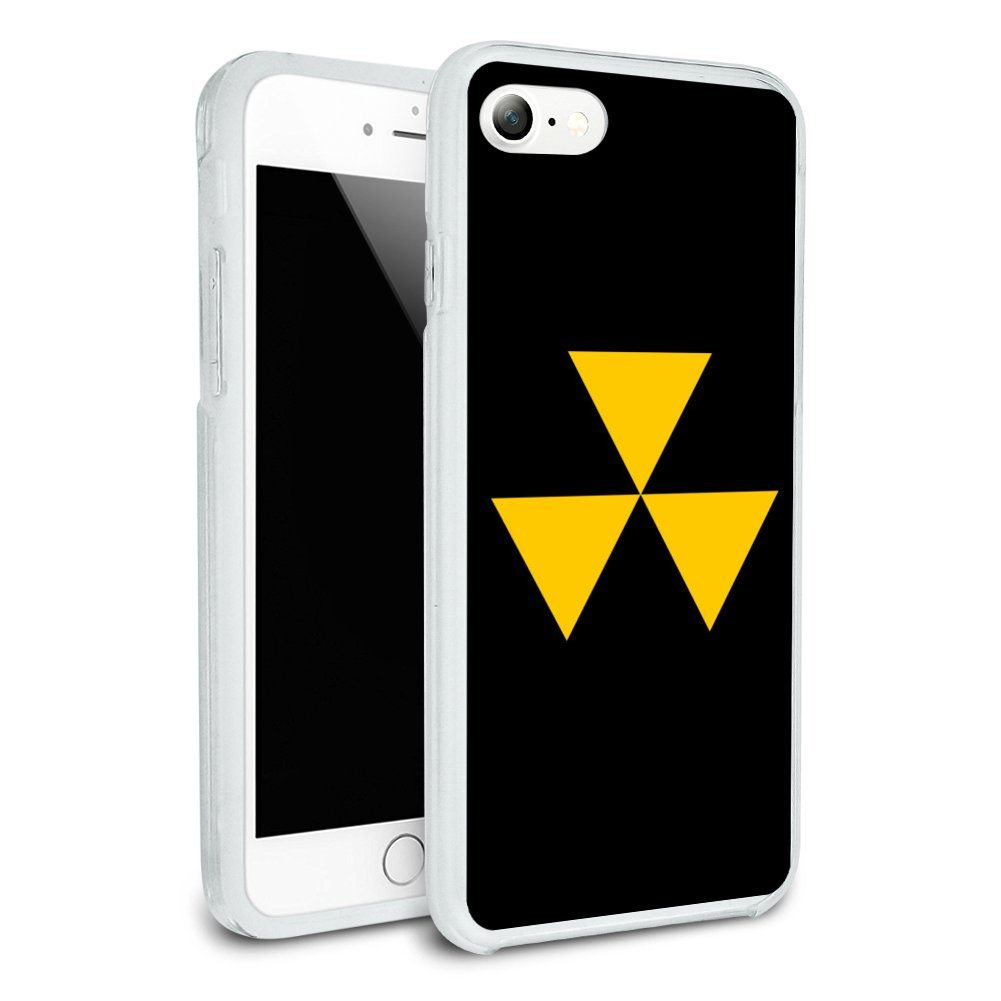 Fallout Shelter Civil Defense Symbol Radiation Protection Slim Fit Hybrid Rubber Bumper Case for Apple iPhone 8/8 Plus/X/11/11 Pro/11 Pro Max - Durable Phone Cover for Nuclear Emergency Preparedness & Outdoor Survival Gear
