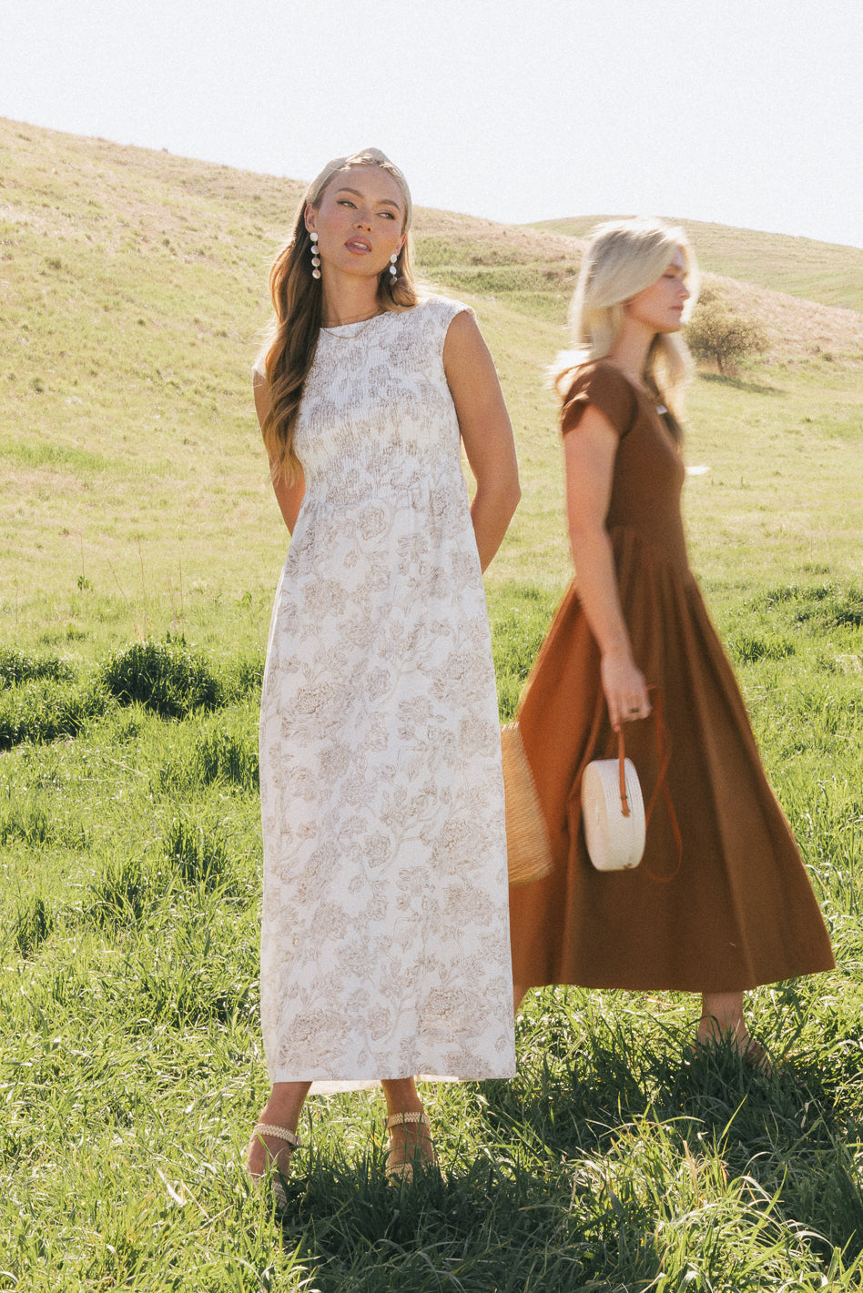 Elias Smocked Maxi Dress for Women - Flowy Summer Boho Dress with Ruffles & Puff Sleeves | Perfect for Beach Vacations, Weddings & Date Nights