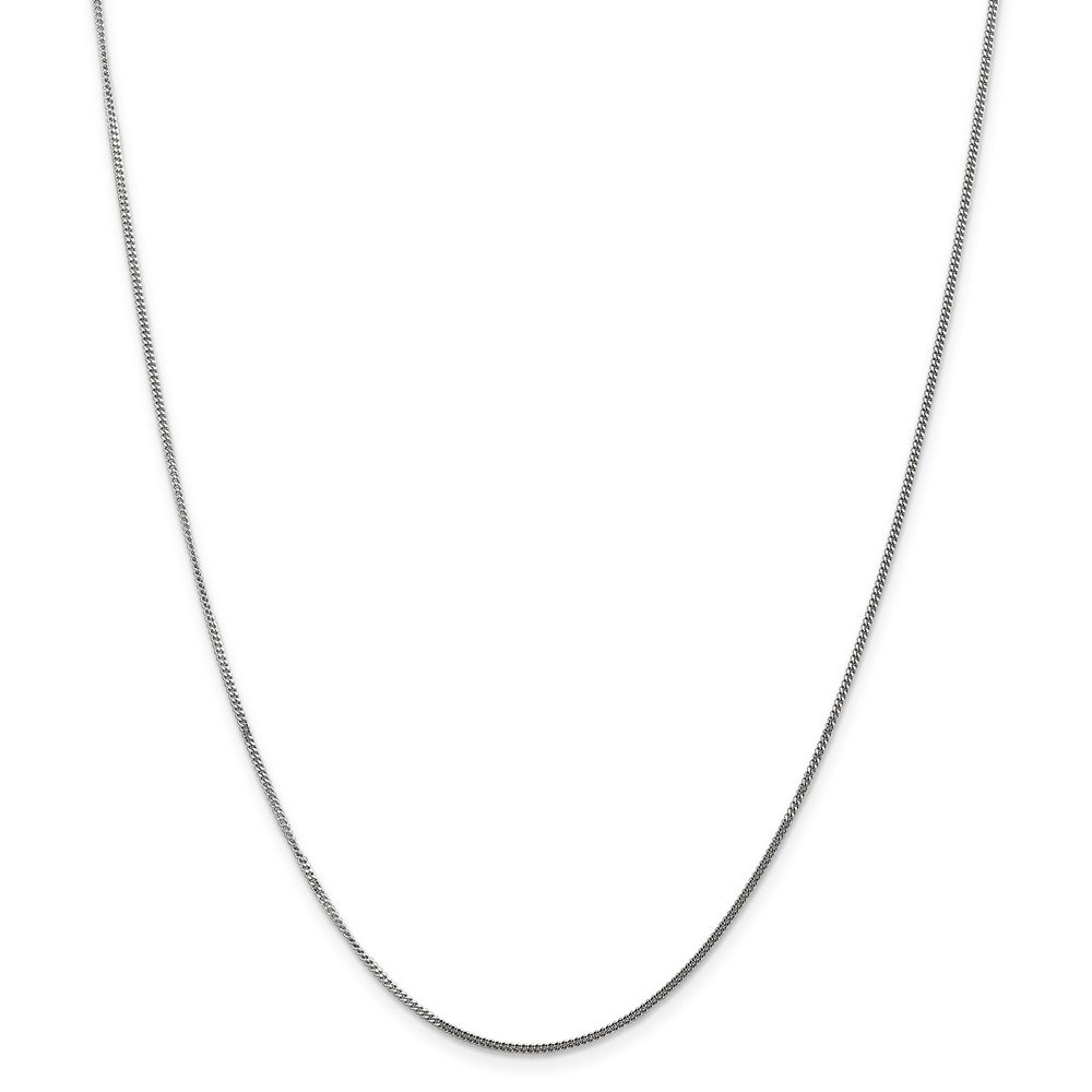 14K Solid White Gold 1.3mm Curb Cuban Link Pendant Chain Necklace for Men & Women - Durable Luxury Jewelry for Everyday Wear, Gifts & Special Occasions