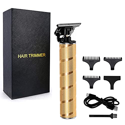 Professional USB Rechargeable Hair Clippers for Men - Gold Waterproof Electric Hair Trimmer & Shaver, Barber-Grade Hair Cutting Machine for Home & Travel Use