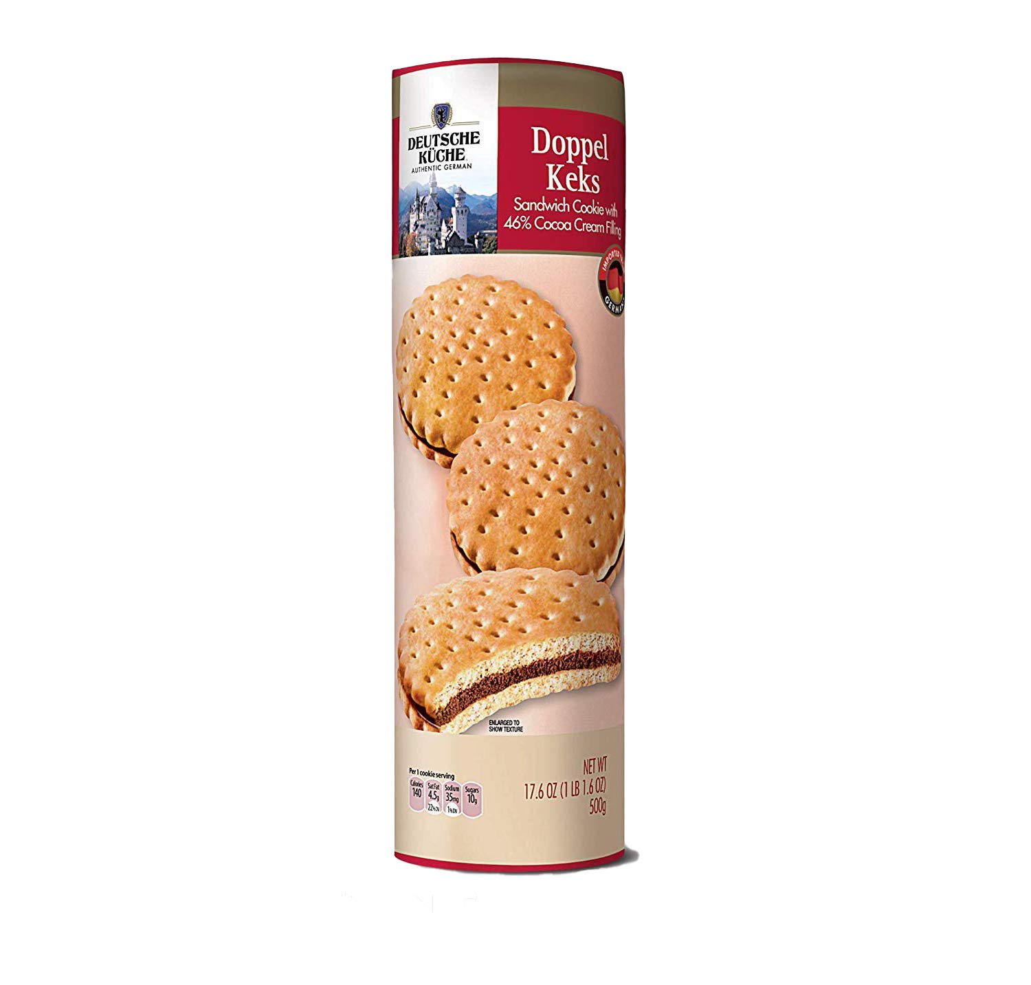 Doppel Keks German Sandwich Cookies - 46% Rich Cocoa Cream Filled Biscuits (18 Count) | Imported from Europe | Perfect for Tea Time, Office Snacks & Gift Boxes