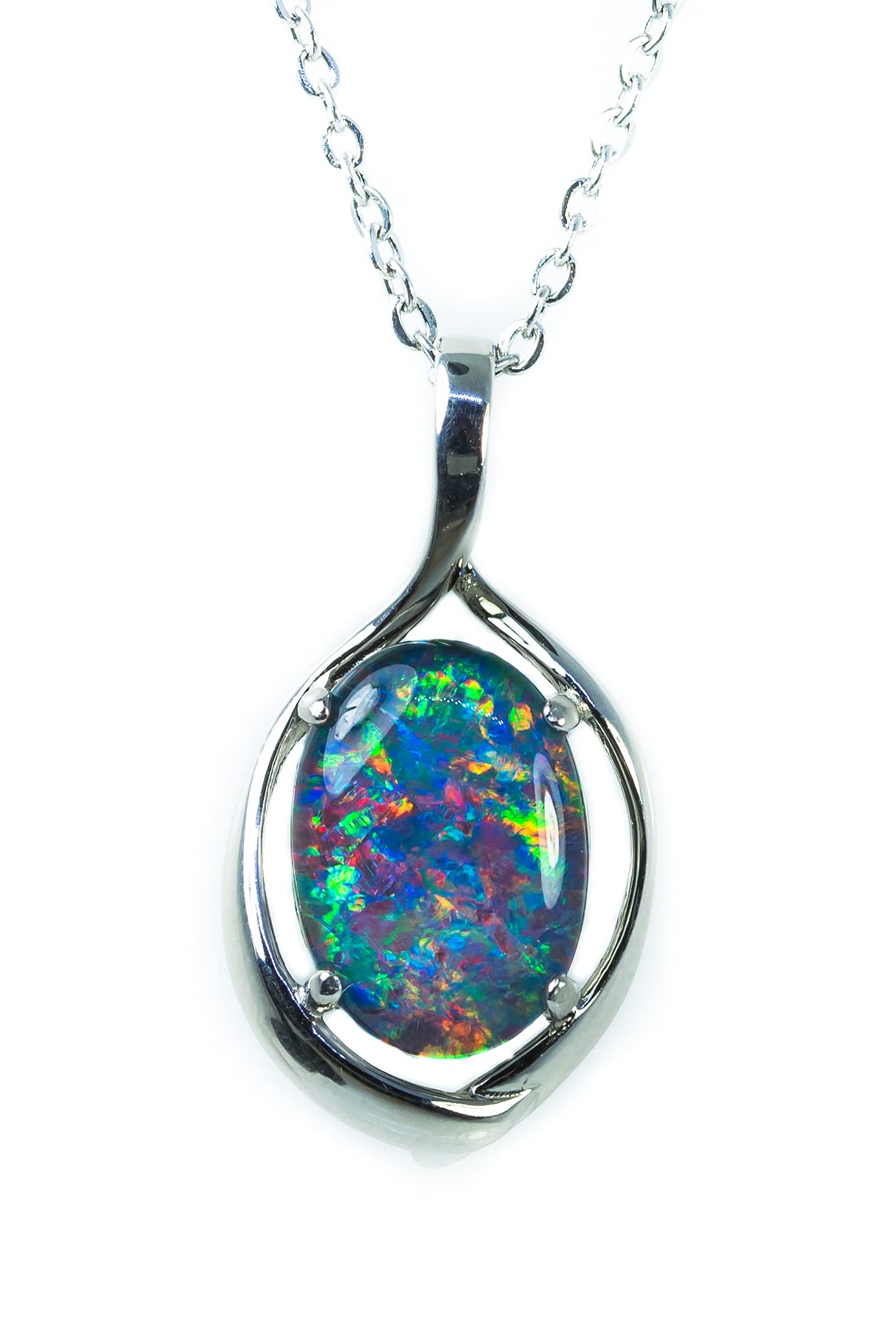 14x10mm Genuine Australian Fire Opal Necklace - Sterling Silver 18K Gold Plated Pendant for Women | Elegant Jewelry Gift for Birthday, Anniversary & Special Occasions