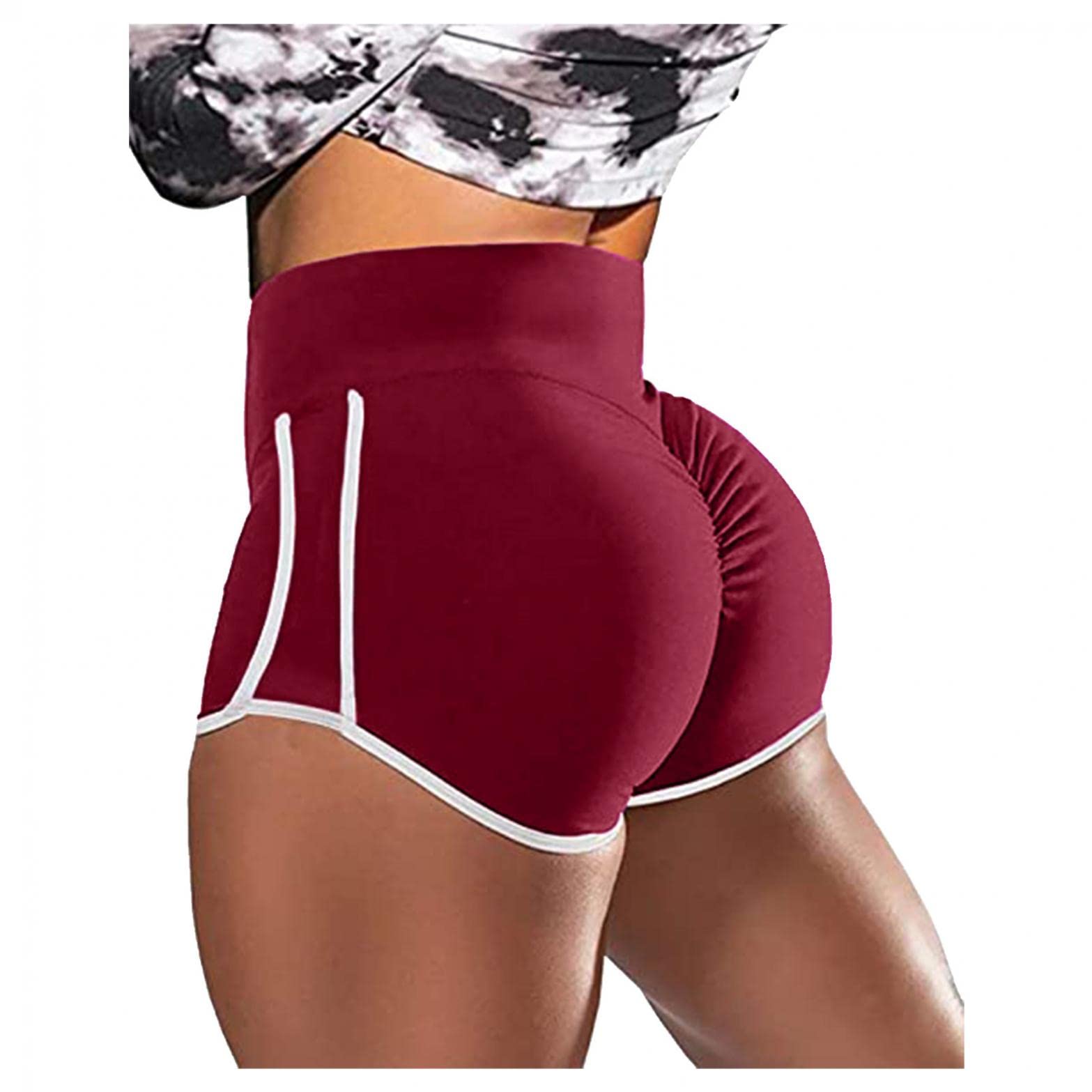 Handyulong Women's High Waisted Booty Lifting Workout Shorts - Tummy Control Yoga Running Gym Shorts with Scrunch Butt Design for Fitness & Active Lifestyle
