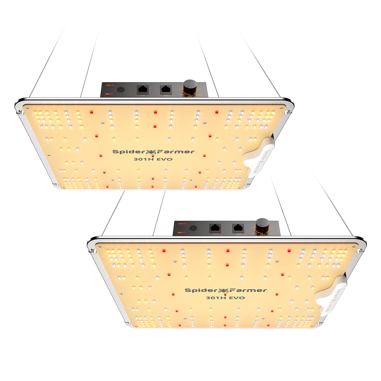 Spider Farmer 2024 New SF1000-2Pack LED Grow Light with Samsung LM301H EVO Dimmable Full Spectrum - High Efficiency Plant Grow Lights for Indoor Gardening, Hydroponics, Greenhouse & Seed Starting