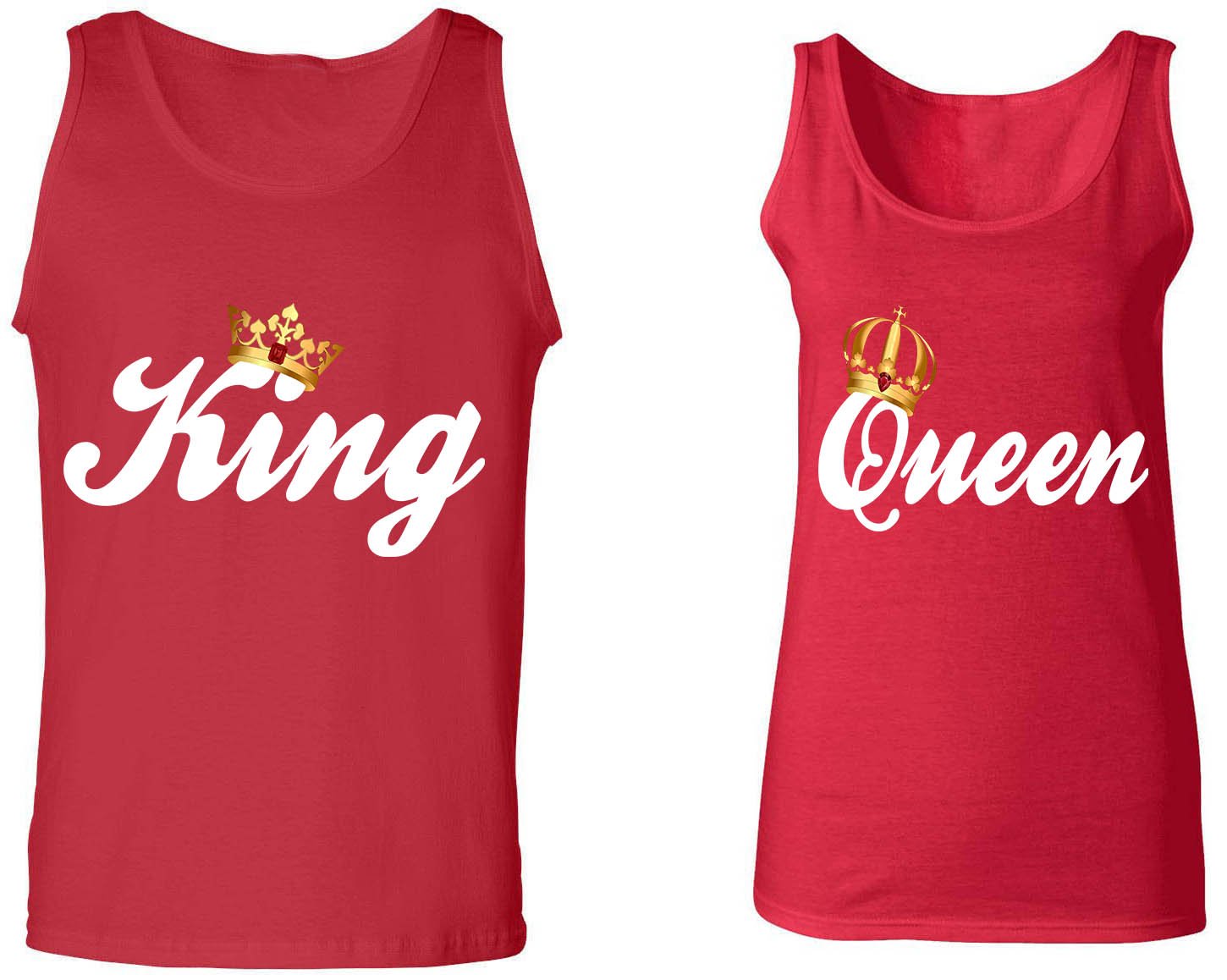 King & Queen Matching Couple Tank Tops for Him and Her - Summer Beachwear, Anniversary Gifts, Couple Outfits for Date Night & Vacation