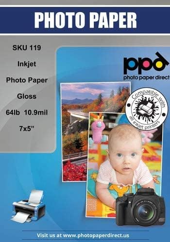 Premium Glossy Photo Paper for Inkjet Printers - 5x7 Inches High Quality Printable Sheets for Custom Pictures, Professional Photography - Fast Drying Works with Normal/Dye/Pigment Ink (50 Sheets, 240 GSM) - Perfect for Photo Albums, Scrapbooking & Home Decor
