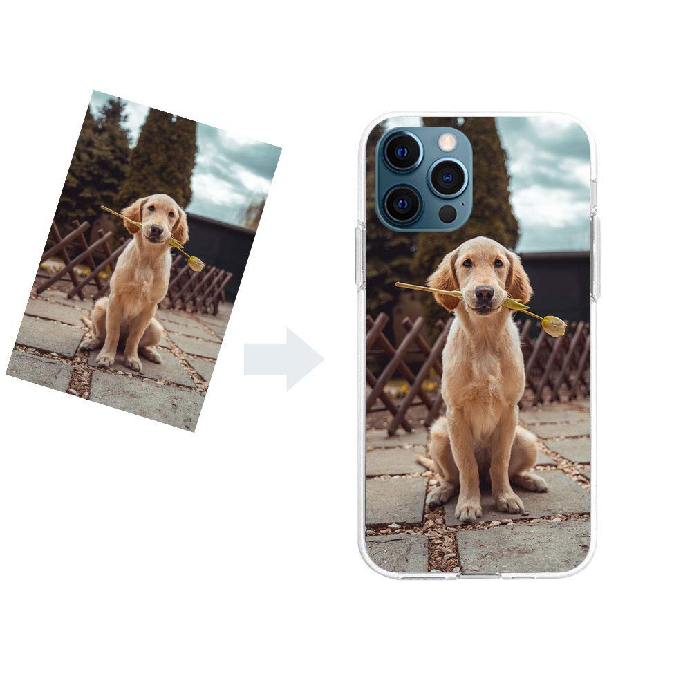 Custom Photo iPhone 12 Pro Max Case - Personalized Picture Print Clear TPU Soft Gel Protective Cover for Apple iPhone 12 Pro Max 6.7 inch (2020) | Durable Shockproof Phone Case for Everyday Use & Special Occasions