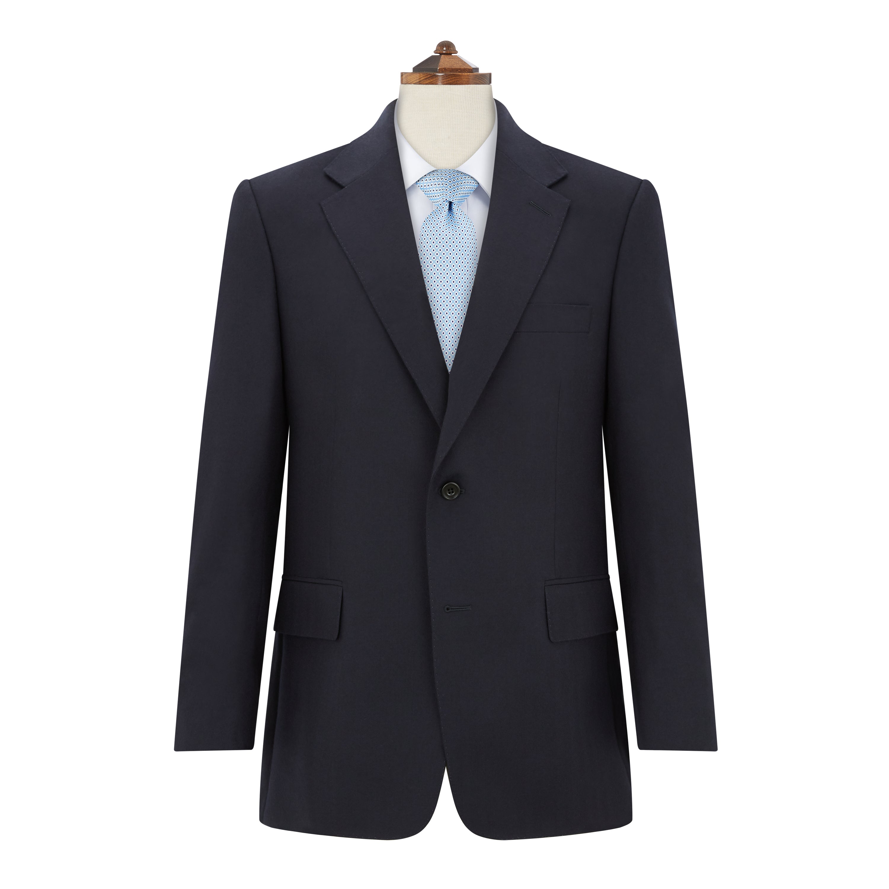 Kensington Navy Wide Herringbone Suit for Men - Premium Wool Business Suit for Office, Wedding & Formal Events