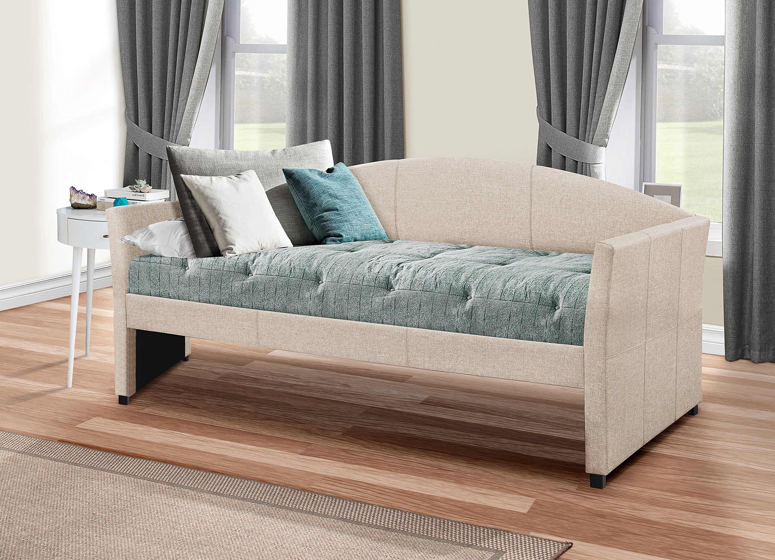 Hillsdale Furniture Westchester Daybed - Twin Size with Fog Fabric Upholstery | Perfect for Guest Rooms, Small Spaces & Multi-Functional Living Areas