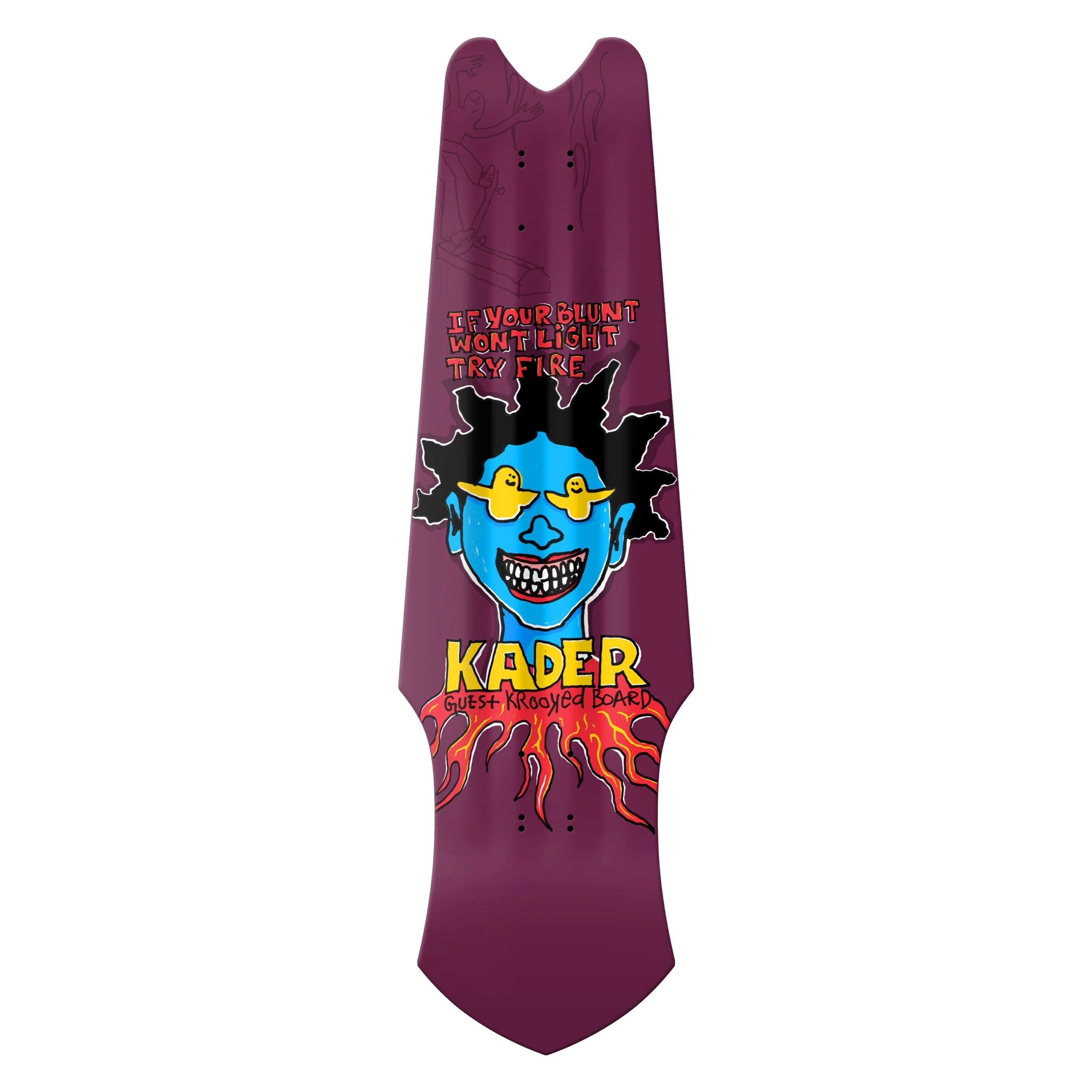 Krooked Kader Guest Tri Plane Skateboard Deck - High-Performance Skateboard for Street & Park Riding | Perfect for Skaters & Collectors