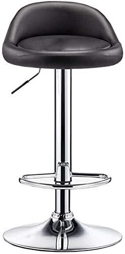 **Black Adjustable Swivel Bar Stools with Leatherette Upholstery & Chrome Steel Base - Kitchen Island, Breakfast Counter & Home Bar Stools - Water-Resistant & Gas Lift Height Adjustment**    *(Perfect for kitchen islands, dining counters, home bars, cafes, and modern decor settings.)*