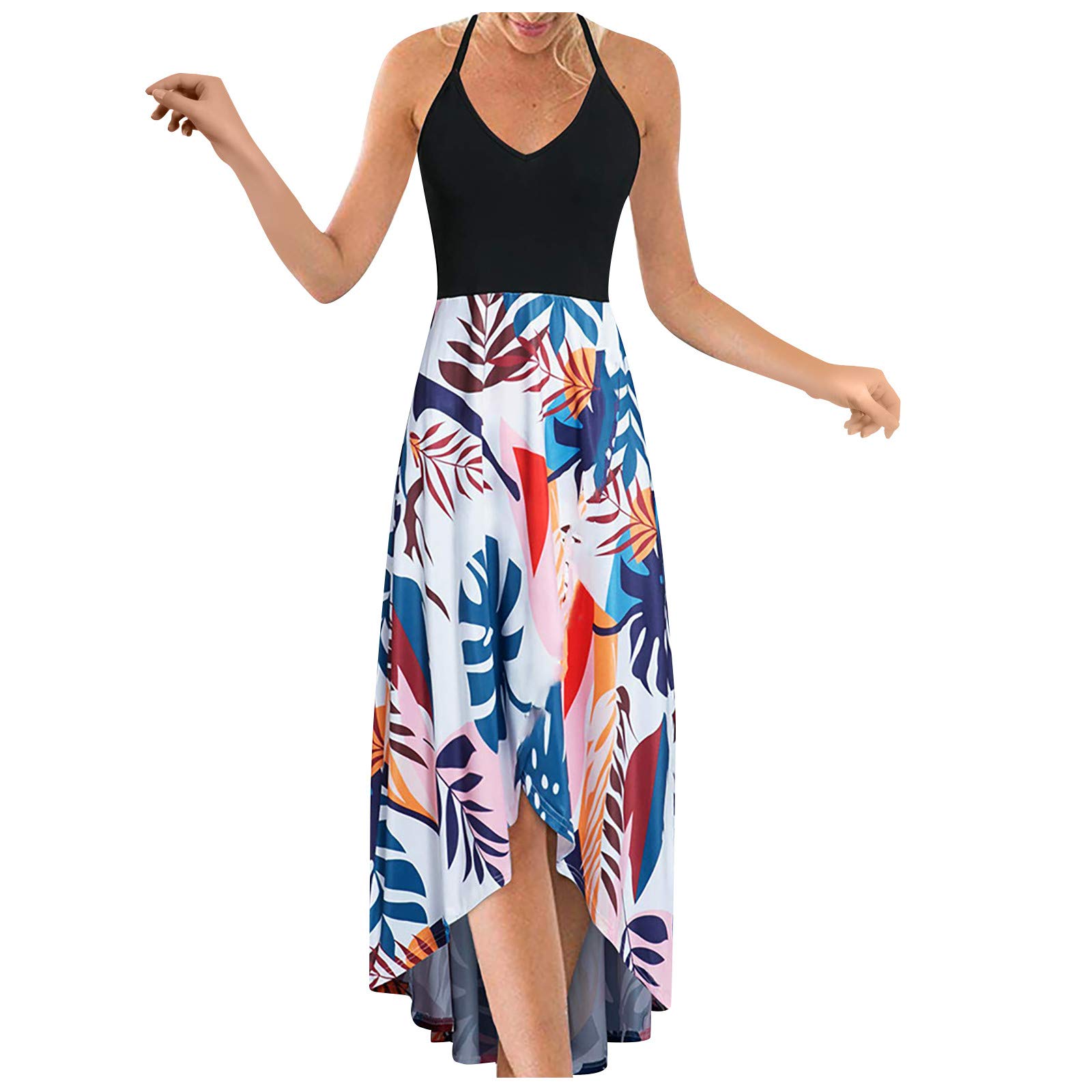 Women's Maxi Dresses - Spring & Summer Casual V-Neck Sleeveless Sundress with Floor Length Design | Perfect for Beach Vacations, Date Nights and Outdoor Parties