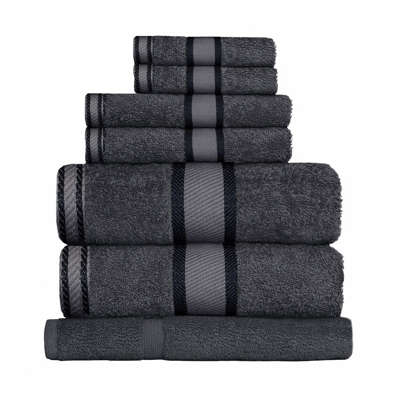 Premium 100% Cotton Bath Towel Set - Ultra Soft & Absorbent Charcoal Gray 7-Piece Bath Sheet Set for Spa, Gym & Luxury Home Use