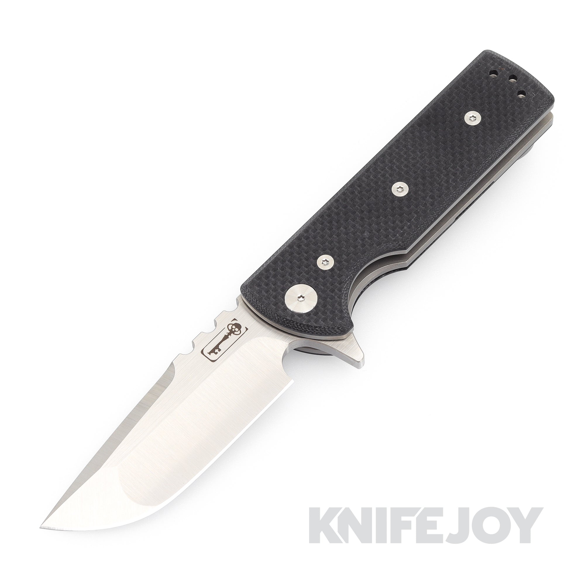 Chaves Knives T.A.K. Folding Pocket Knife - Black G10 Handle, Drop Point Blade for EDC, Camping & Outdoor Survival | Tactical Belt Finish Utility Knife