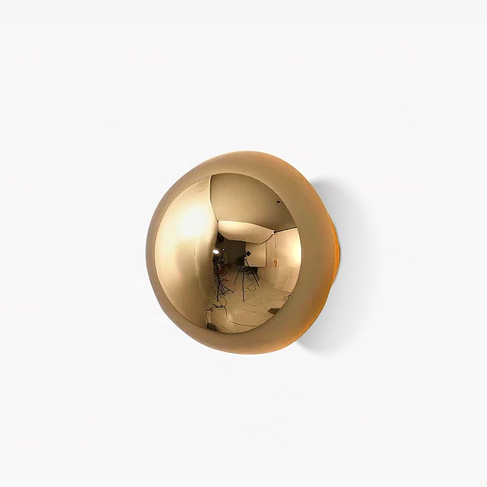 Elegant Aurum Sphere Wall Sconce - Modern Gold LED Light Fixture for Living Room, Bedroom, or Hallway Decor