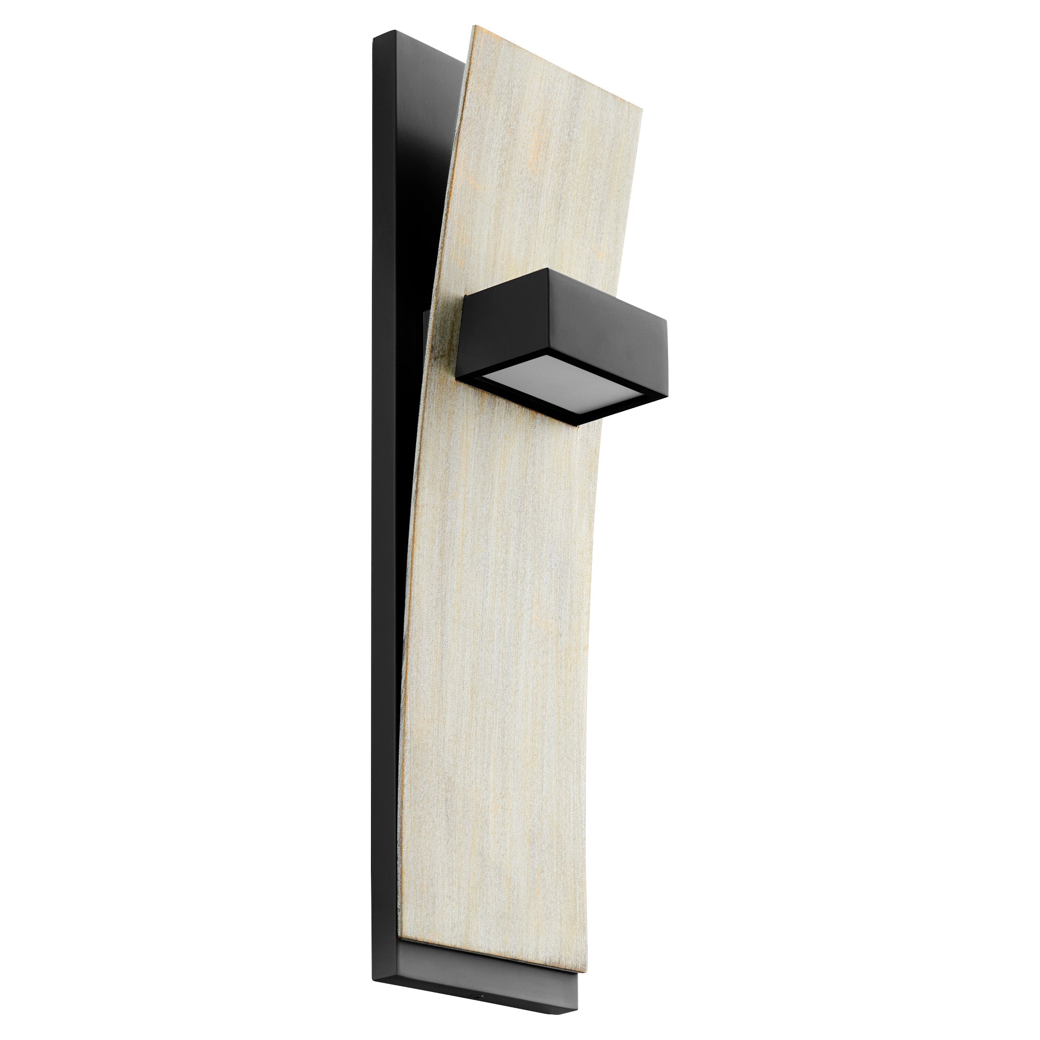 Dario 3 400 1541 Modern Wall Sconce Light Fixture in Black with Weathered Oak Finish - Perfect for Living Room, Bedroom, or Hallway Lighting