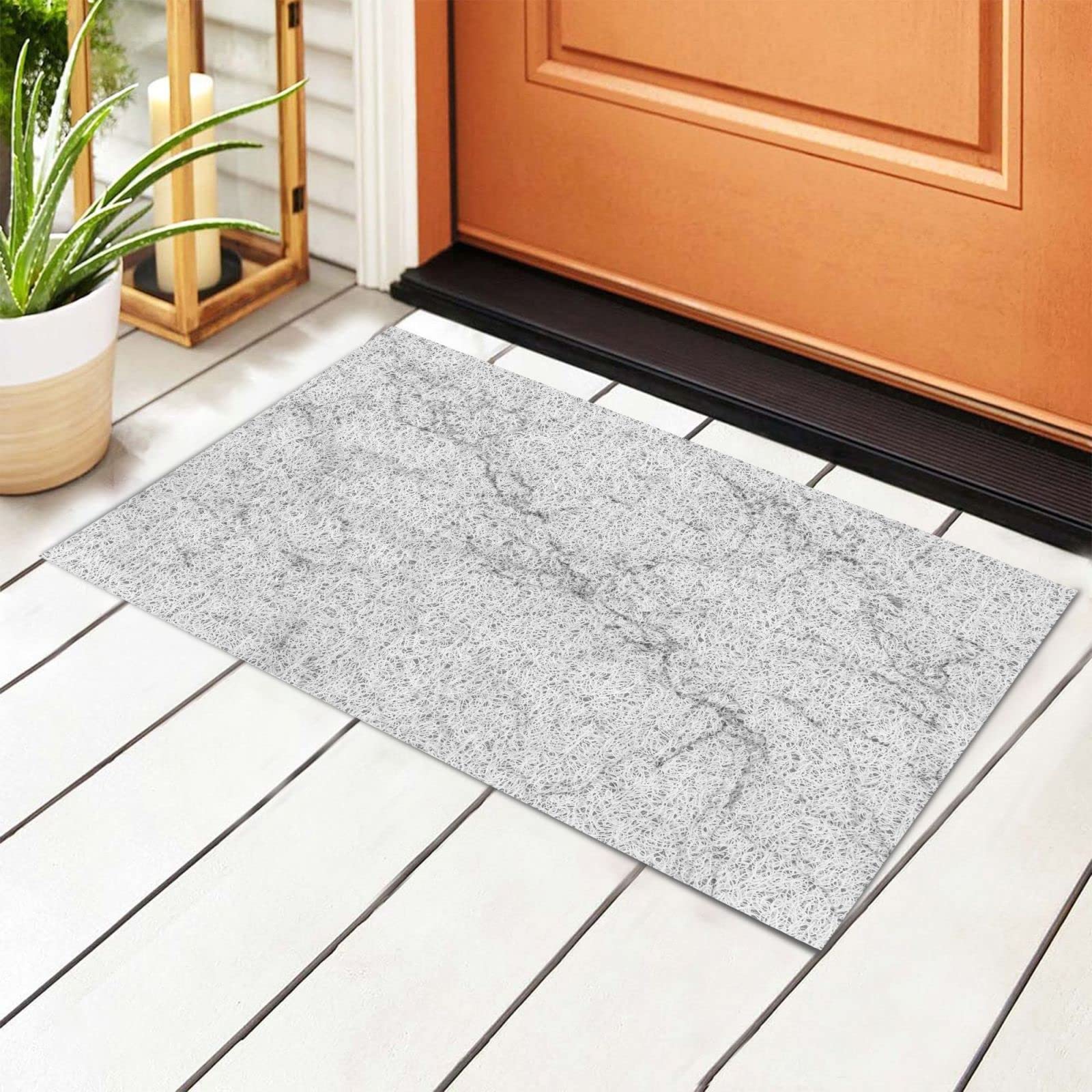 BoeHiop Non-Slip Marble Door Mat - Absorbent Indoor/Outdoor Rug for Home Entryway