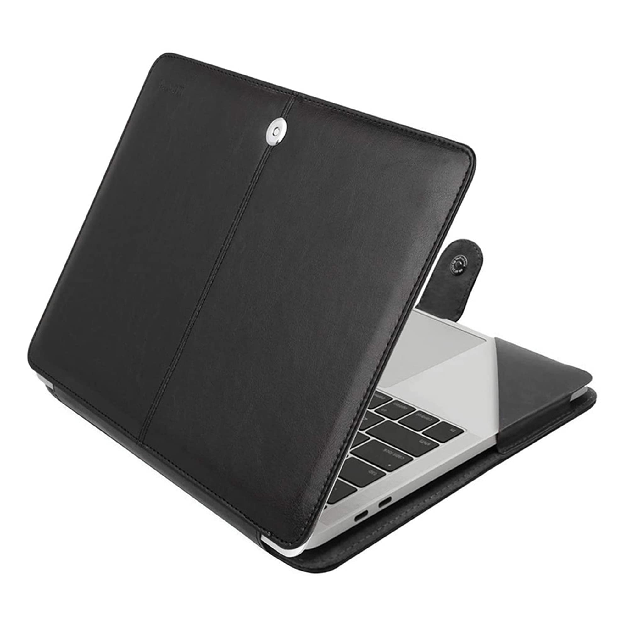 Premium PU Leather Protective Case for MacBook Air 11/13/15 Inch (A2141) - Slim Fit Black Cover with Scratch Resistance | Perfect for Work, Travel & School Use