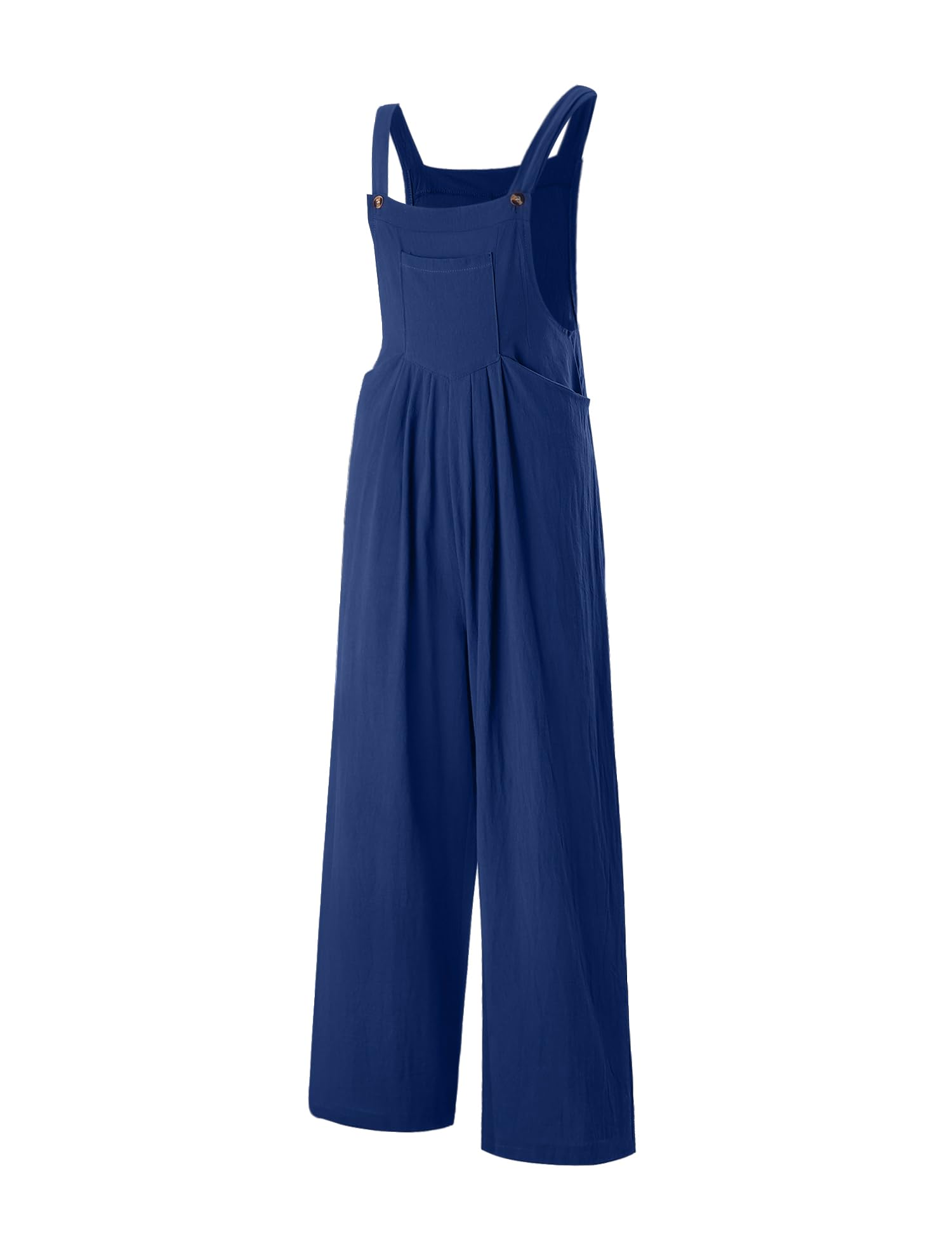 IECCP Women's Cotton Sleeveless Jumpsuit with Pockets - Wide Leg Overalls, Casual Loose Romper for Summer Outings, Beach Wear & Everyday Comfort
