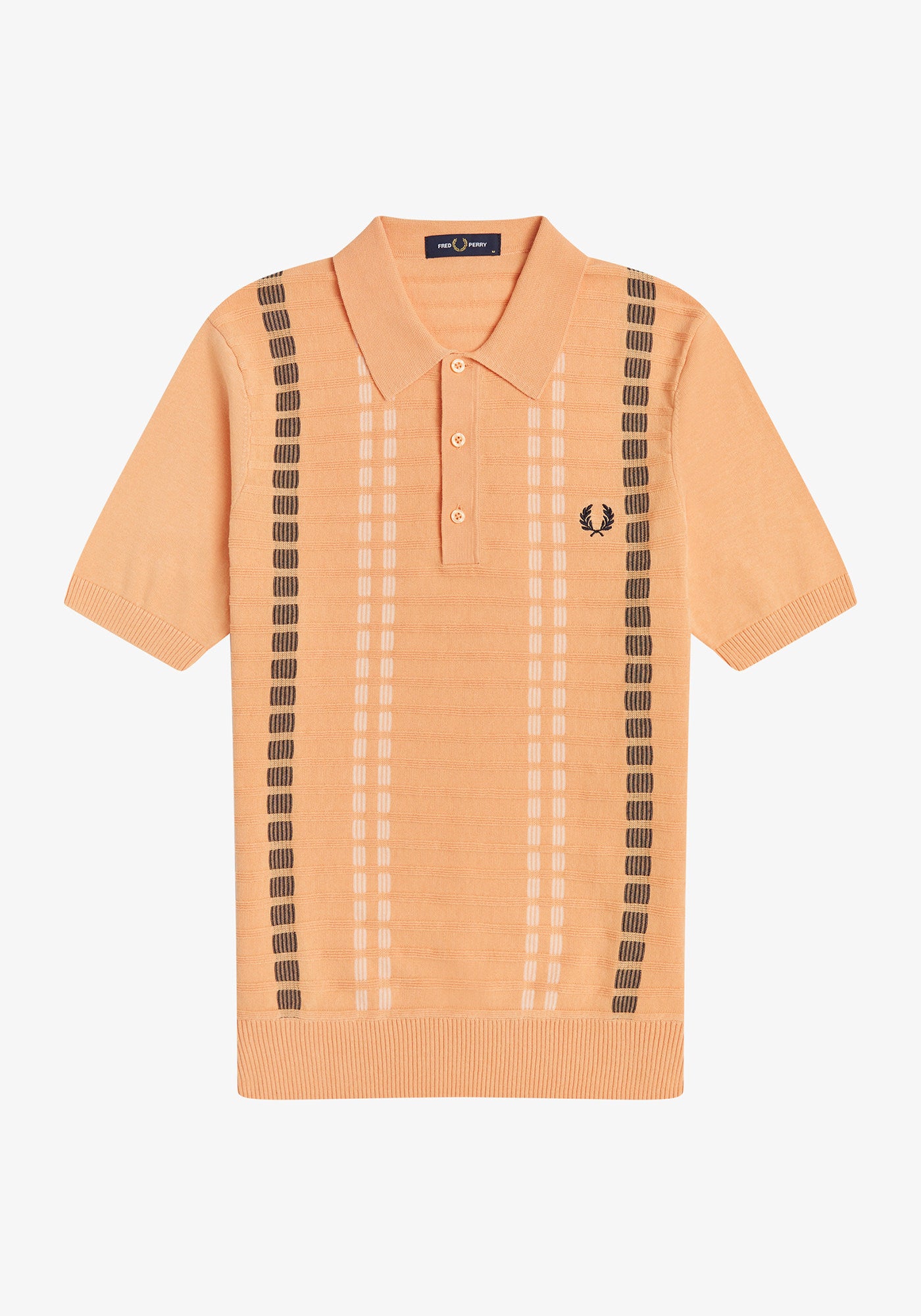 Fred Perry Men's Broken Stripe Knitted Polo Shirt - Classic Cotton Casual Wear for Golf, Office & Weekend Outings