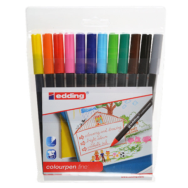 edding 12-Piece Fine Tip Color Pen Set - Vibrant Markers for Journaling, Note Taking & Art Projects