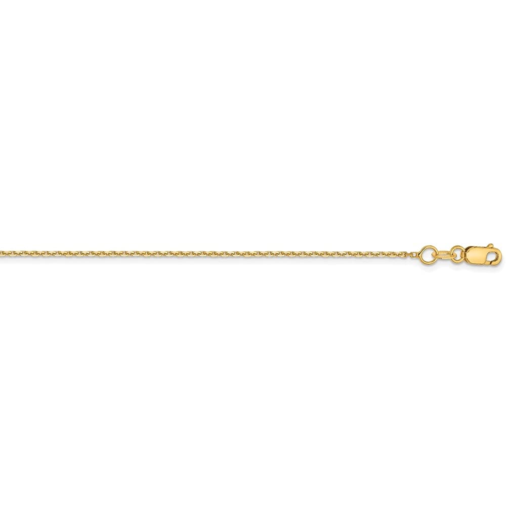 14K Yellow Gold 1.05mm Diamond Cut Cable Chain Necklace for Women - Dainty & Elegant Fine Jewelry Gift for Her - Perfect for Everyday Wear, Special Occasions & Anniversary Gifts