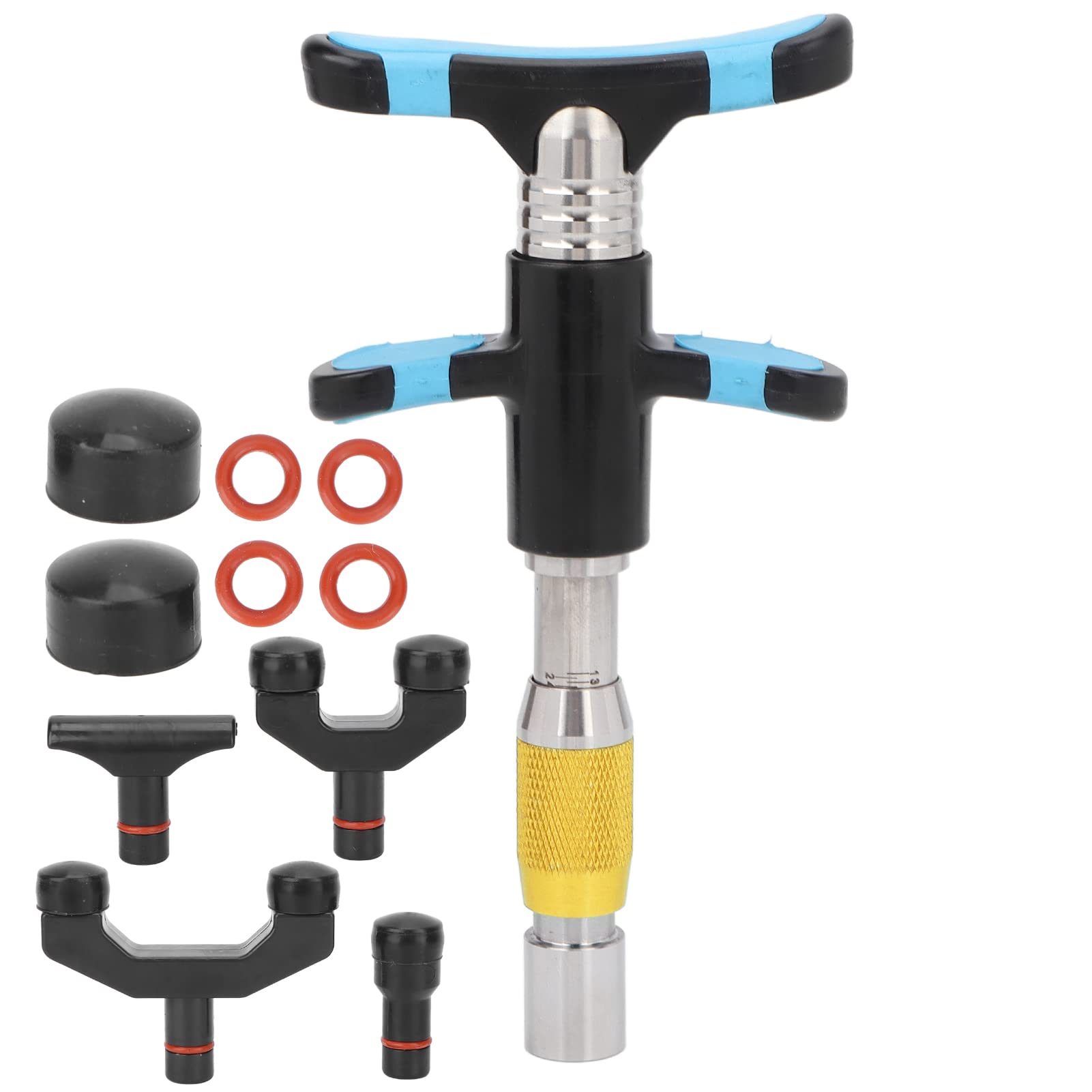 10-Level Manual Spinal Massager with 4 Massage Heads - Portable Chiropractic Adjustment Tool for Back Pain Relief - Gold Home & Office Back Massager for Neck, Shoulder & Spine Relaxation
