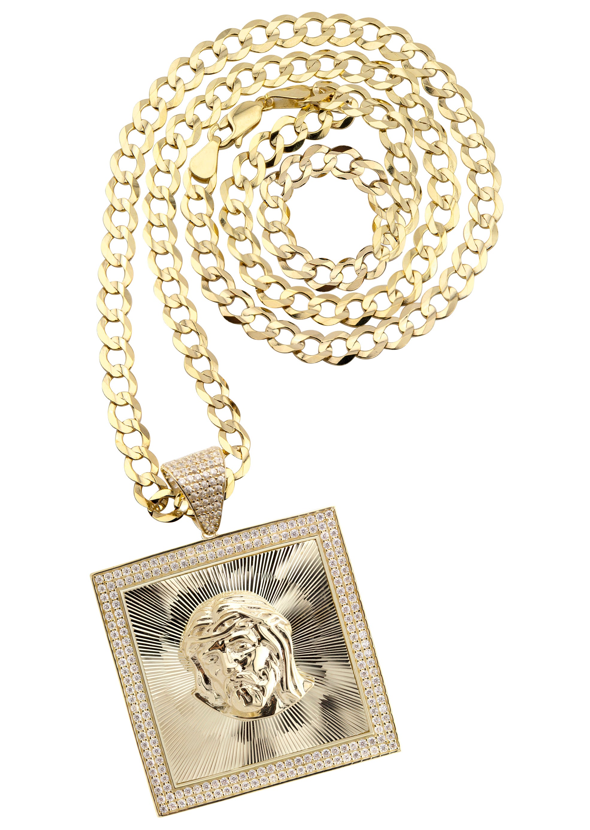 10K Yellow Gold Jesus Head Necklace - 9-23 Grams | Religious Jewelry for Men & Women | Perfect for Church, Baptism & Daily Wear