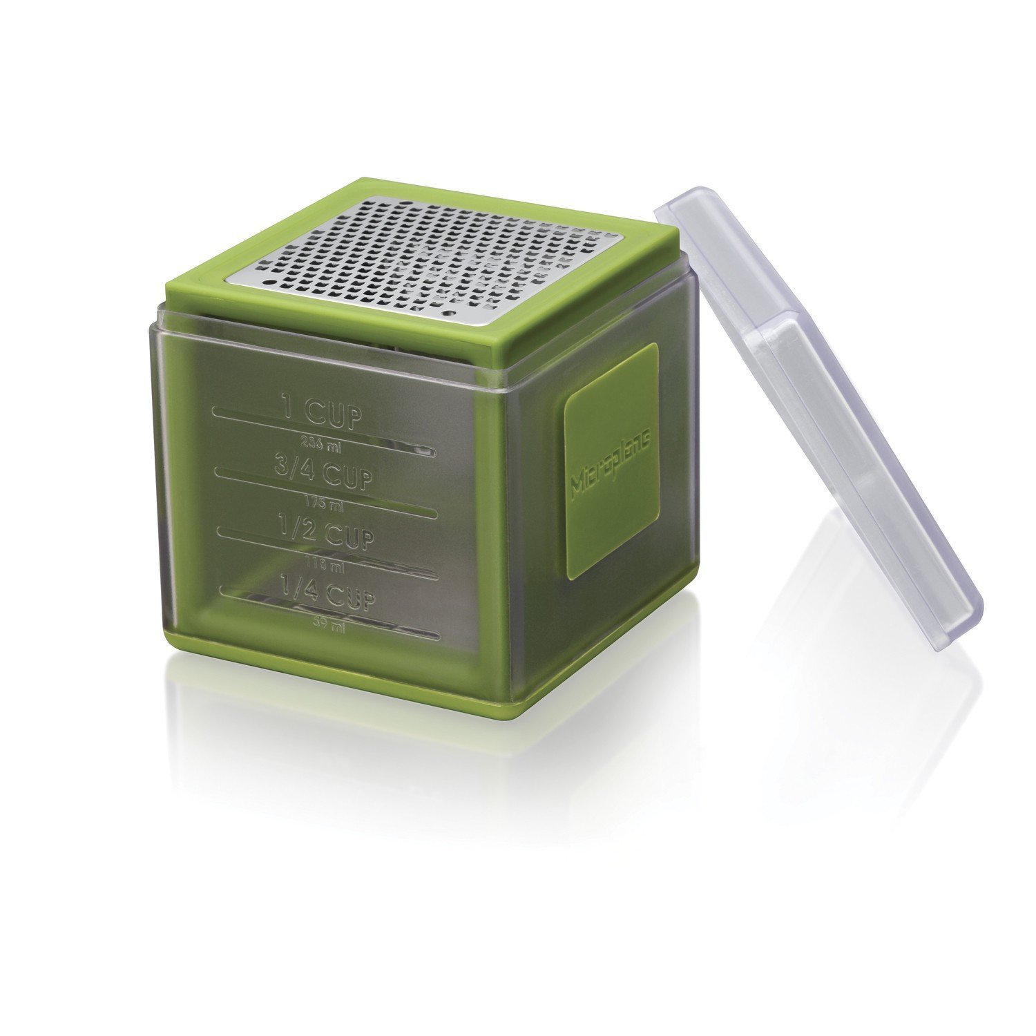 Microplane Cube Mini Box Grater - Green - Stainless Steel Kitchen Grater for Cheese, Zest, Garlic & Chocolate - Perfect for Cooking, Baking & Garnishing Dishes