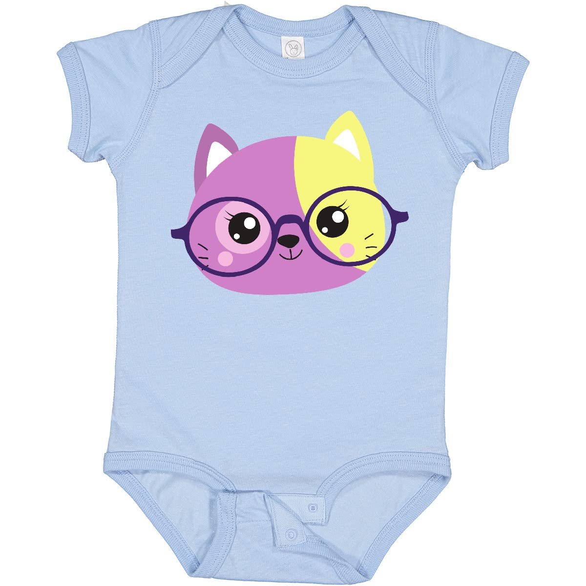 Hipster Cat Bodysuit with Glasses - Cute Kitten Outfit for Babies