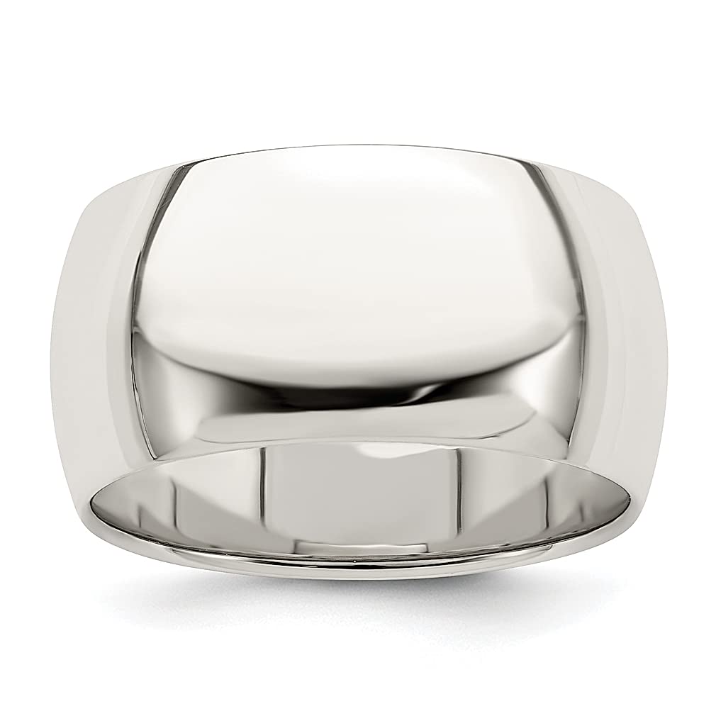 925 Sterling Silver 10mm Half Round Size 11.5 Wedding Band Ring - Classic Elegant Jewelry for Women - Perfect Anniversary, Engagement & Bridal Gift - Ideal for Everyday Wear & Special Occasions