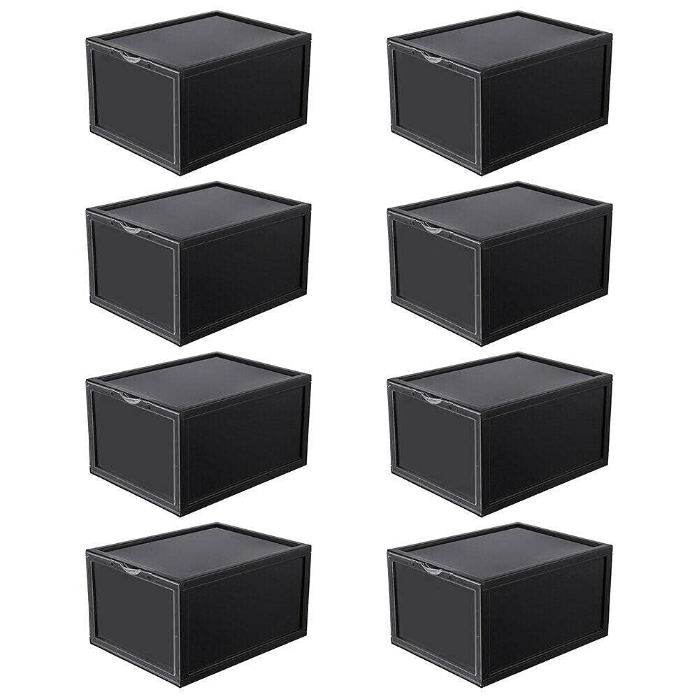 CompreDH Men's Shoe Organizer - Stackable Shoe Storage Box with Adjustable Shelves for Closet, Entryway & Under Bed - Shoe Holder for Sneakers, Boots & Sandals