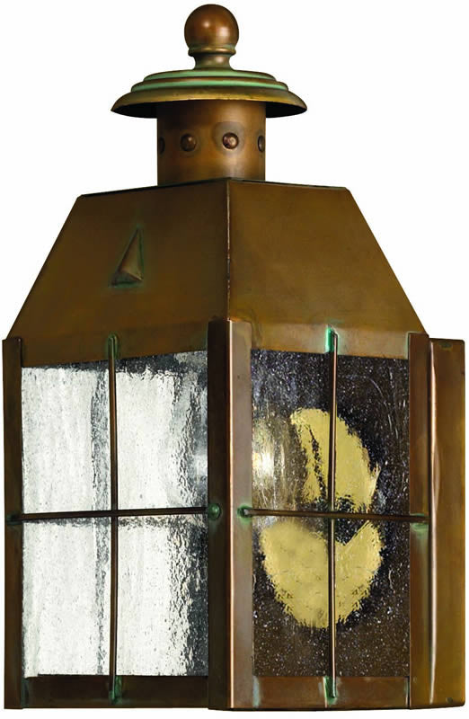 10H Nantucket Aged Brass Outdoor Wall Lantern - Weatherproof 1 Light Exterior Sconce for Porch, Patio & Garden Lighting