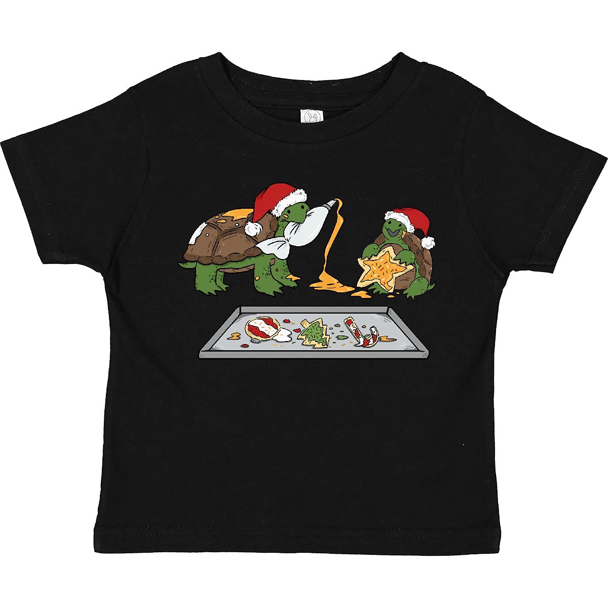 Inktastic Cute Turtles Baking Christmas Cookies Toddler T-Shirt - Adorable Holiday Outfit for Baby Boys & Girls | Perfect for Christmas Photos, Family Gatherings & Festive Celebrations