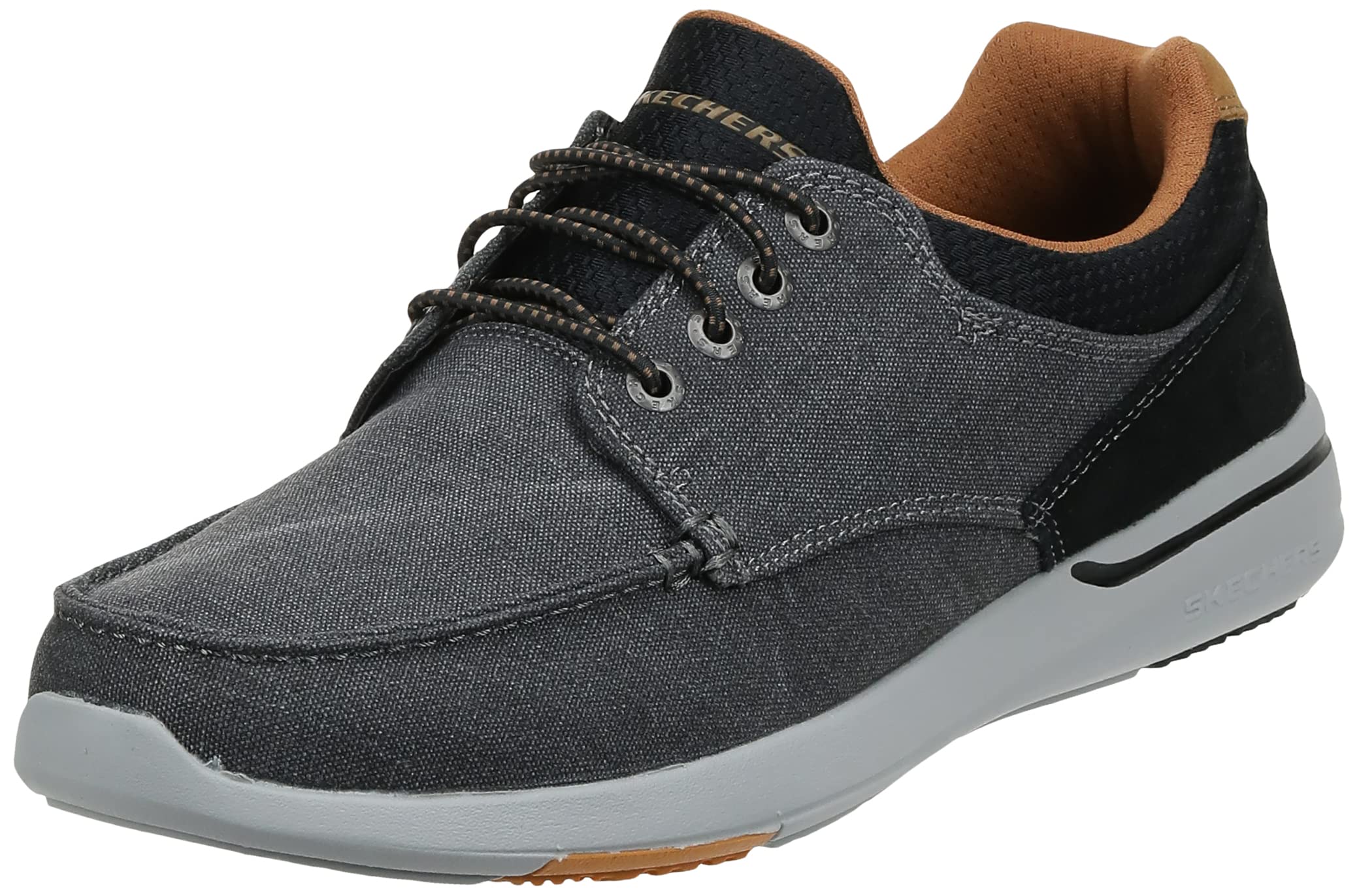 Skechers Men's Relaxed Fit Boat Shoes - Comfortable Slip-On Casual Shoes for Walking & Travel | Water-Resistant & Lightweight Design for Outdoor Activities