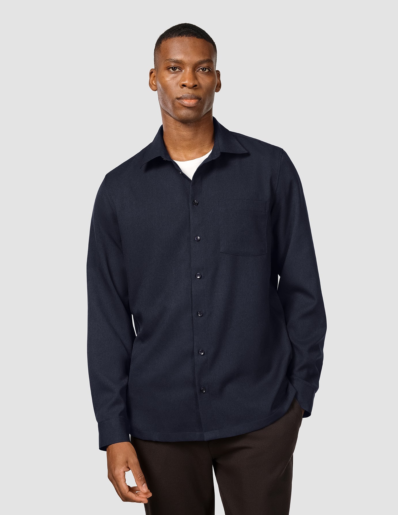 Premium Dark Navy Casual Shirt for Men - Comfortable & Stylish Everyday Wear for Work, Travel & Outings