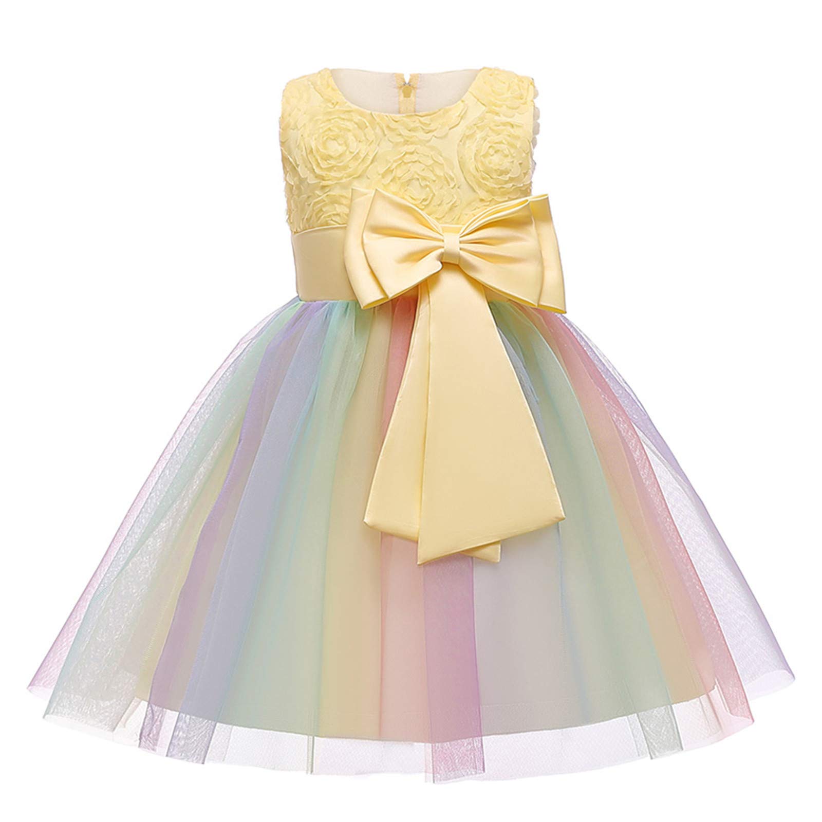 Girls Summer Floral Princess Dress - Kids Wedding Pageant Bridesmaid Party Birthday Gown | Perfect for Special Occasions, Photo Shoots & Dress-Up Play