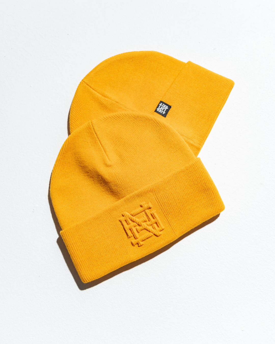 Embroidered Orange Beanie for Men & Women - Soft Winter Knit Hat for Outdoor Activities, Hiking, and Casual Wear