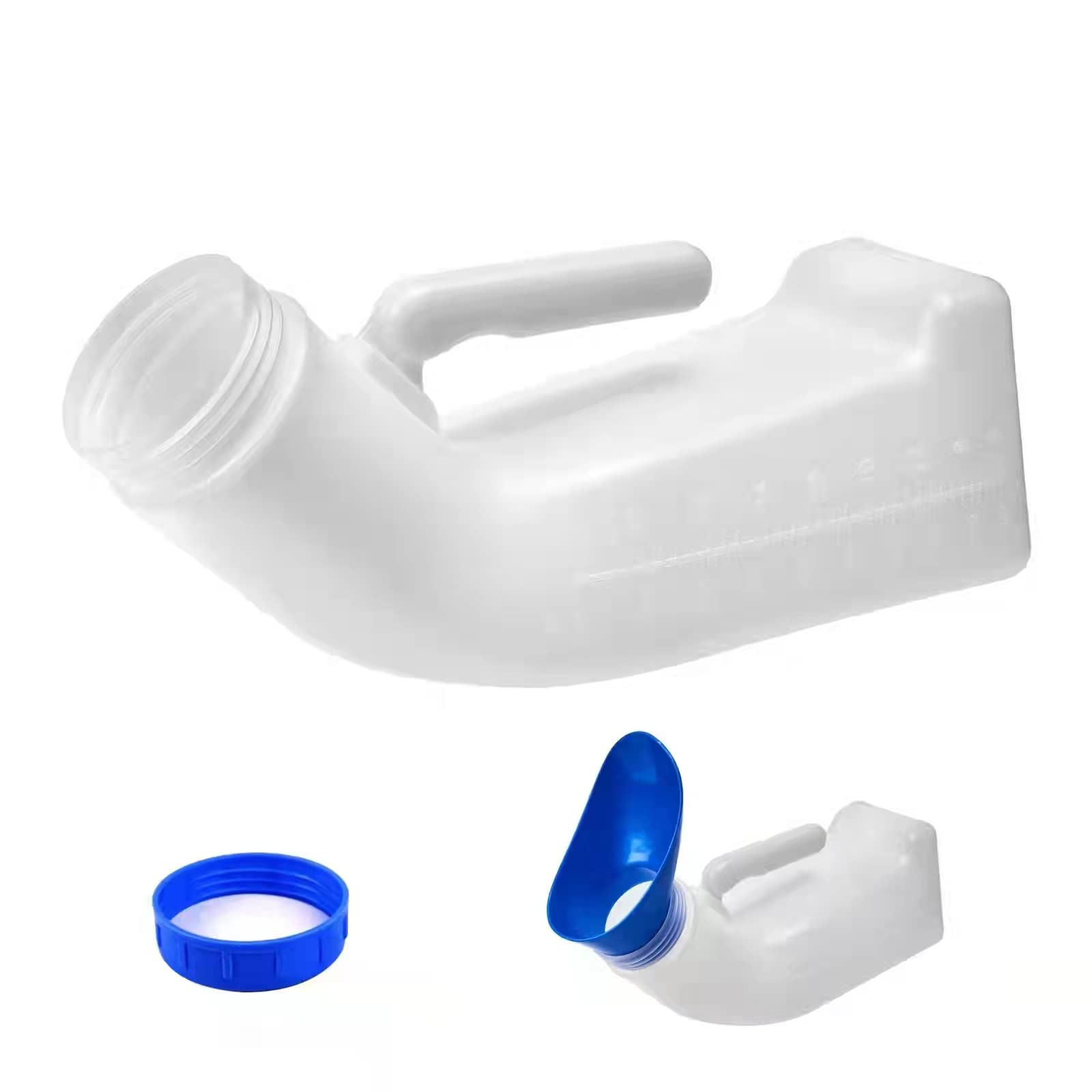2 Packs Portable Urinals with Screw Cap & Funnel - Unisex Bedpan for Travel, Camping, Car Trips & Home Care - Convenient for Outdoor Adventures & Medical Needs