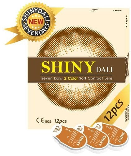 Shiny Dali Brown Colored Contact Lenses (12Pcs) - 7 Days Wear - Natural Eye Color Change for Cosplay & Halloween Costumes