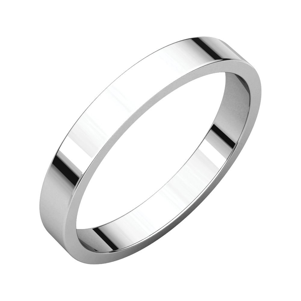 Platinum Wedding Band 3mm Flat - Elegant & Durable for Ceremonies