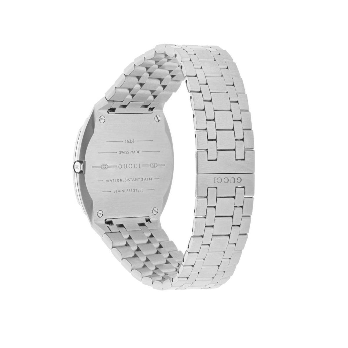 GUCCI 25H 38mm Silver Quartz Watch for Men & Women - Luxury Stainless Steel Dress Watch with Date Display - Perfect for Business, Formal Events & Gifts