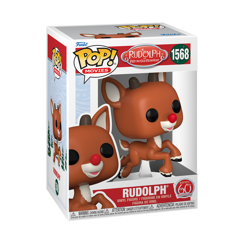 Rudolph the Red-Nosed Reindeer 60th Anniversary Funko POP! Vinyl Figure #1568 with Protector Case - Perfect for Christmas Decorations, Collectibles, and Gift Giving