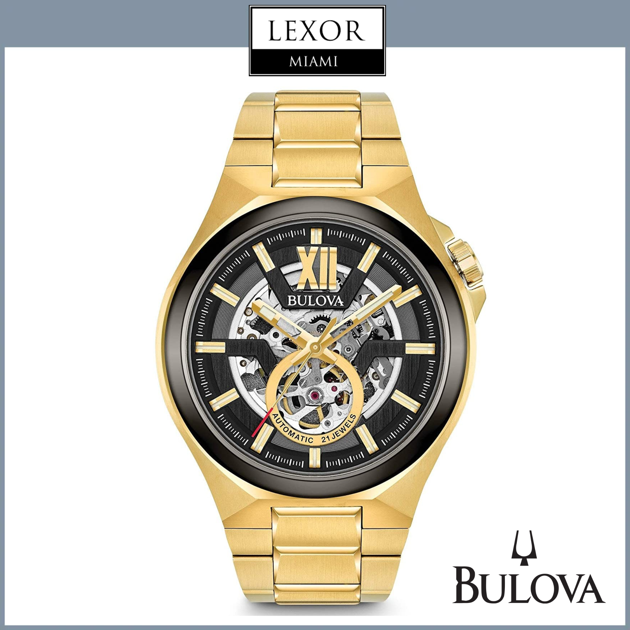 Bulova 98A178 Automatic Gold Stainless Steel Men's Watch - Luxury Dress Watch for Business, Formal Events & Special Occasions