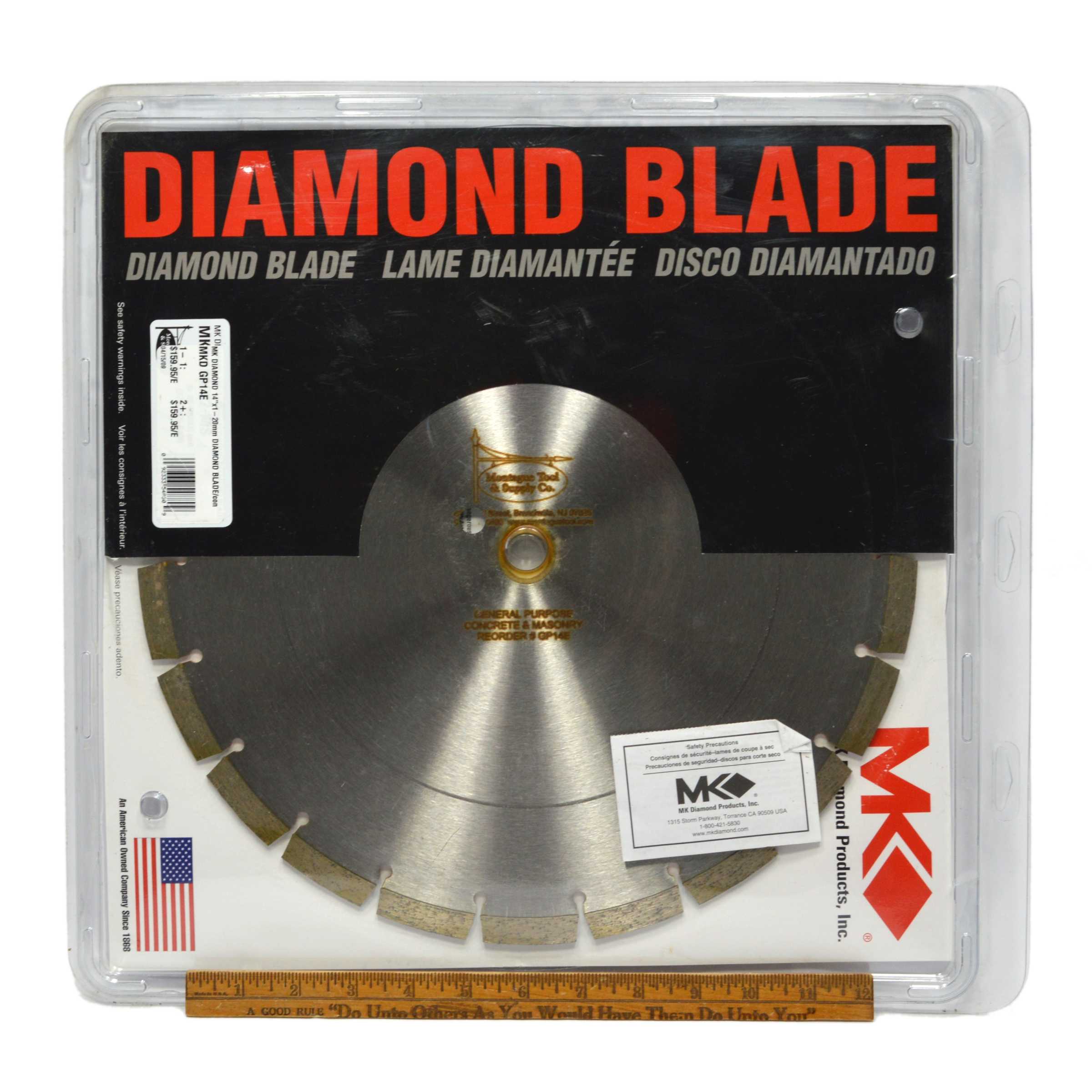 MK Diamond GP14E 14x1 20mm Premium Diamond Blade for Concrete & Masonry Cutting - Perfect for Construction, Renovation & DIY Projects