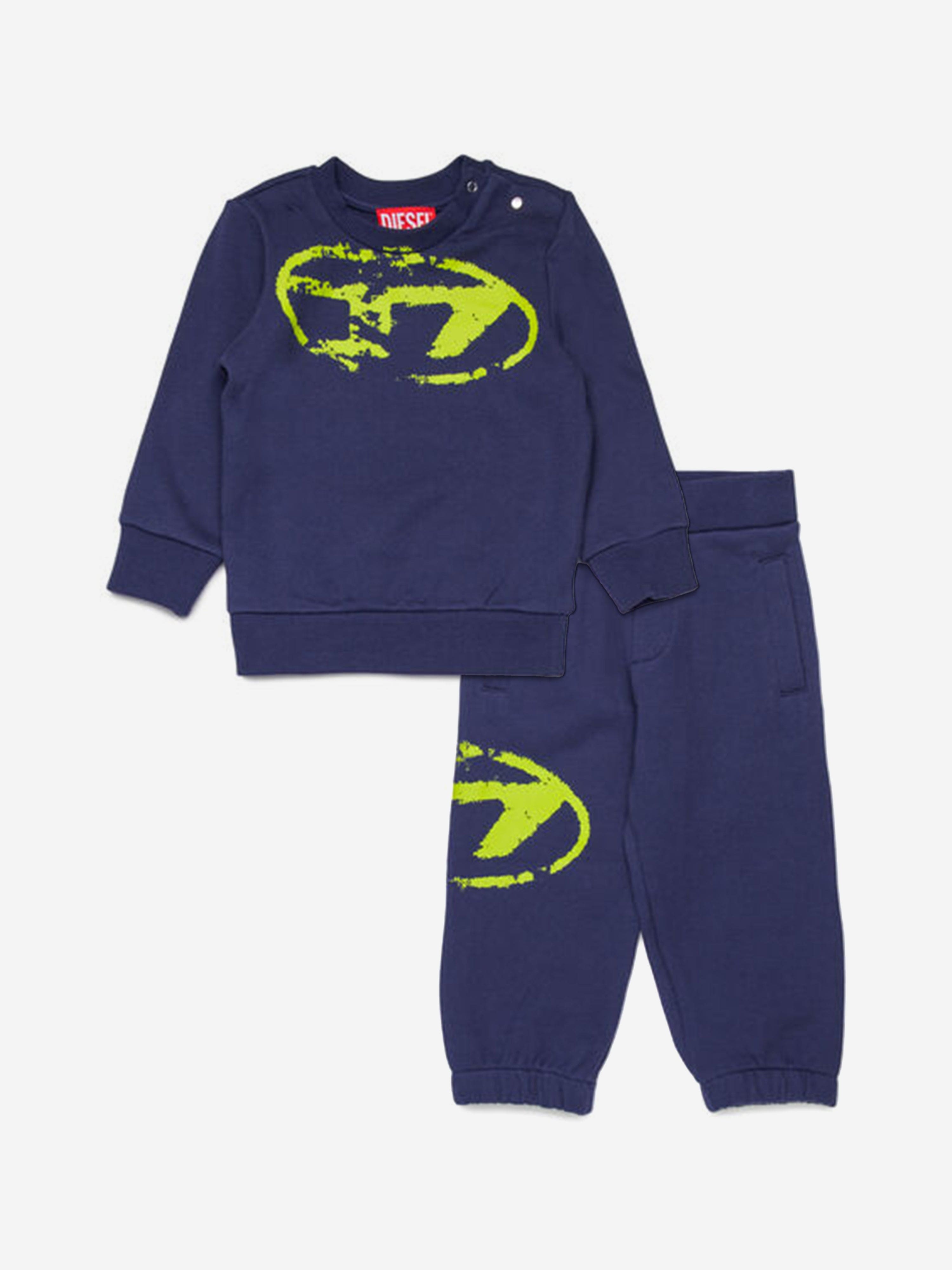 Baby Navy Blue Oval D Tracksuit Set - Soft Cotton Comfort Outfit for Infants & Toddlers - Perfect for Playtime, Family Outings & Photo Shoots