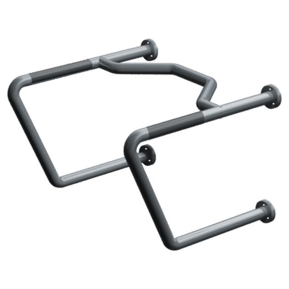 ASI 3434 Grab Bar Straddle Exposed Flange Satin - ADA Compliant Bathroom Safety Handle for Seniors & Disabled - Perfect for Showers, Bathtubs & Toilets